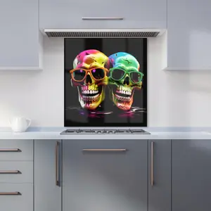 Happy Skeletons In Sunglasses Kitchen Splashback