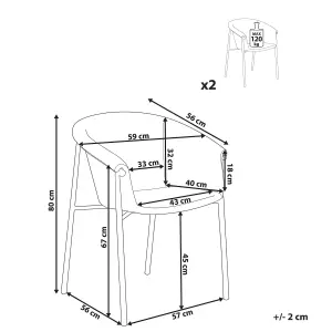 Set of 2 Dining Chairs AMES Boucle Taupe
