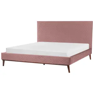 Velvet EU Super King Size Bed Pink BAYONNE