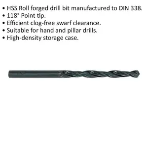 10 Pack of 5mm HSS Roll Forged Drill Bits for Hand and Pillar Drills