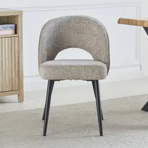 Set of 2 Messina Fabric Dining Chairs - Beige