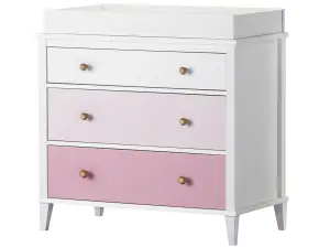 Poppy 3 DRW Dresser with Changer White/Pink