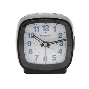 Analogue Quartz Movement / Crystal Alarm Tabletop Clock in Black