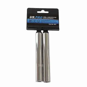 US PRO Tools 10MM + 12MM Extra Deep Glow Plug Sockets 6PT 3/8" DR 3647