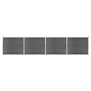 Bugbee 29' x 5' Privacy Fence Panel Grey / 146cm H x 353cm W x 12cm D