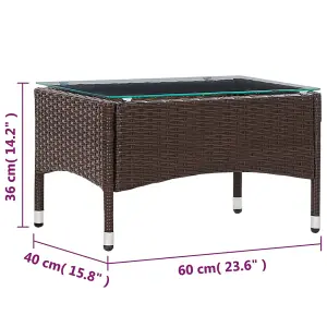 Berkfield Coffee Table Brown 60x40x36 cm Poly Rattan