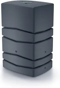 Garden Large Rectangular Plastic Water Butt Set Inc Connection kit  (450 Litres, Anthracite)