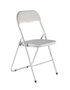 URBNLIVING 79cm Height 6 Pcs Folding Lightweight Portable Metal Frame Beige Ribcord Chair Set