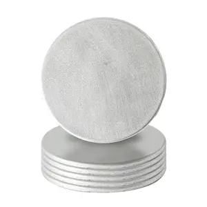 Metallic Coasters - Silver - 10cm - Pack of 6 - Table Non-Slip Drink Mats by Harbour Housewares