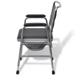 Durable Commode Chair Steel Black