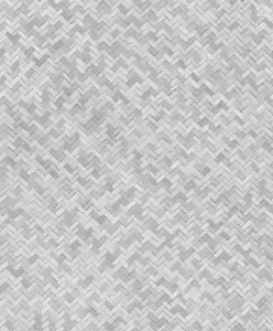 Galerie Eden Collection Grey Rattan Chevron Effect Wallpaper Roll