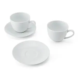 Mikasa Chalk Set of 2 Cappuccino Cups & Saucers