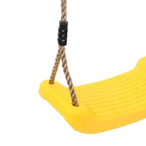 Berkfield Outdoor Swing Seat for Kids Single with Adjustable Rope Yellow