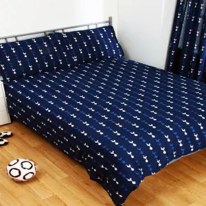 Tottenham Hotspur FC Official Pulse Design Reversible Duvet And Pillowcase Set Navy (Single)