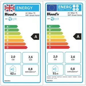 Wood's Milan 7000BTU Freestanding Smart Air conditioner