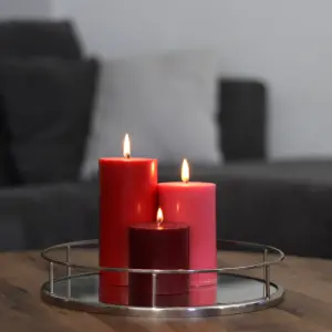 Pillar Candle Set of 3 Red Candles by Laeto Ageless Aromatherapy - FREE DELIVERY INCLUDED