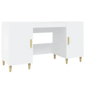 Berkfield Desk White 140x50x75 cm Engineered Wood