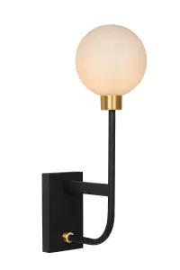 Lucide Berend Classic Wall Light Bathroom Tall - 1xG9 - IP44 - Black