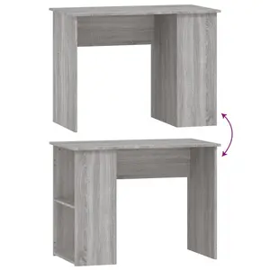 Berkfield Desk Grey Sonoma 100x55x75 cm Engineered Wood