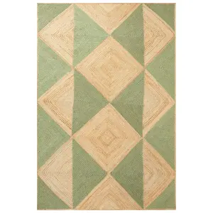 Jute Area Rug 200 x 300 cm Beige and Green CALIS