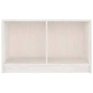 Berkfield TV Cabinet White 70x33x42 cm Solid Pinewood