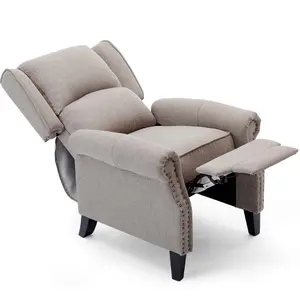 Charlotte Modern Fabric Pushback Recliner Armchair Sofa Accent Chair Reclining (Pumice)