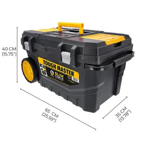 TOUGH MASTER Heavy Duty Large Tool Box 25" Lockable with wheels & handle