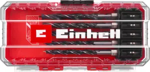 Einhell Universal Wood Drill Bit Set 10 Pieces Brad With S-CASE Box Accessory