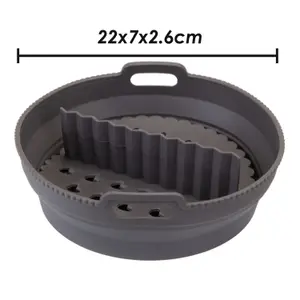 Air Fryer Round Divider Liner Silicone Reusable Non Stick Liner Grey