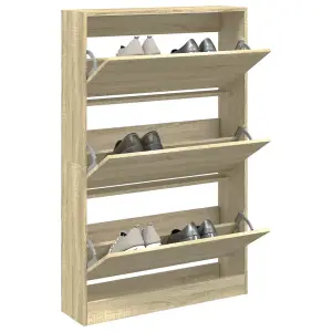 Berkfield Shoe Cabinet Sonoma Oak 80x21x125.5 cm Engineered Wood