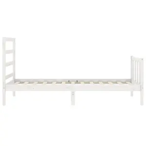 Berkfield Bed Frame with Headboard White 90x190 cm Solid Wood