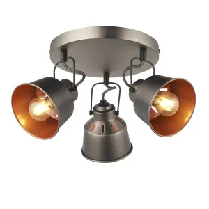 Bellecombe Matt Copper effect 3 Light Spotlight