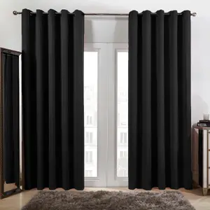 Pair of Thermal Ready Made Eyelet Blackout Curtains