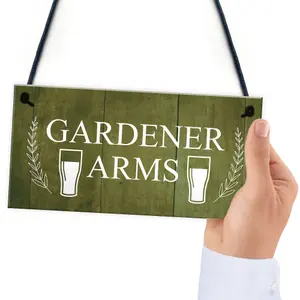 Red Ocean Funny Garden Sign For Outside GARDENER ARMS Bar Sign Pub Wall Decor Gift