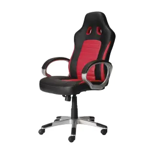 Thunya Black & red Gaming Office chair (H)1280mm (W)660mm (D)670mm