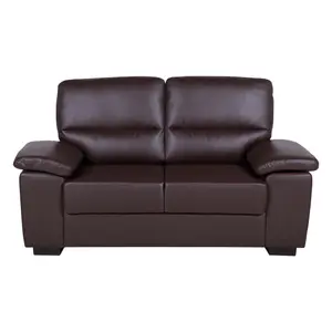 Faux Leather Sofa Set Brown VOGAR