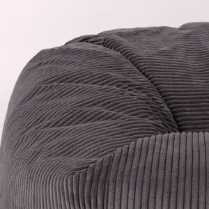 icon Soul Giant Corduroy Bean Bag Charcoal Grey 2-Seater Bean Bag Chair