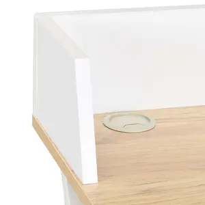 Berkfield Desk White and Natural 80x50x84 cm