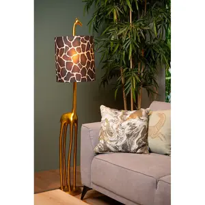 Lucide Extravaganza Miss Tall Retro Floor Lamp 31.5cm- 1xE27 - Matt Gold, Brass