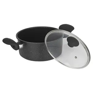 URBNCHEF 28cm Diameter 3 Pcs Casserole Pot Saucepan Frying Pans Forged Carbon Induction Cookware Set