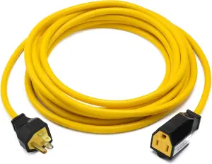 HDIUK North American USA Mains Extension Lead 3 Wire NEMA 5-15 Yellow (20 Metres)