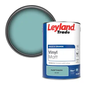 Leyland Trade Vinyl Matt Walls & Ceilings Emulsion Paint Pastel Turquoise (RAL 6034) 5L