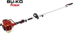 BU-KO 52cc Long Reach Petrol Multi Functional Garden Tool: Strimmer, Hedge Trimmer, Pruner Chainsaw, 3x 1m Extension Pole