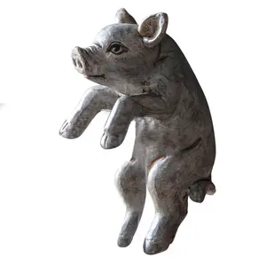 Boland Pig Animals Plastic Garden Statue (Set of 2) Grey