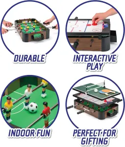 3 in 1 Top Table Football Pool Ping Pong Multi Game Set