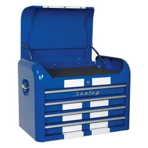 Retro Style Topchest, Mid-Box & Rollcab Combination 10 Drawer Blue White (Sealey AP28COMBO2BWS)