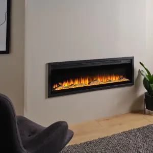 Focal Point Sasanoa 1.5kW Matt Black Electric Fire (H)455mm (W)1294mm (D)152mm