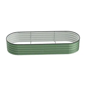 240cm W x 80cm D Light Green Galvanized steel Raised Garden Bed Kit Raised Planter Box Bottomless for Gardening