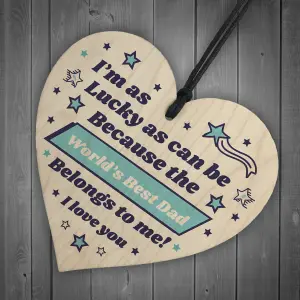 Worlds Best Dad Gift For Birthday Fathers Day Wooden Heart Thank You Gift