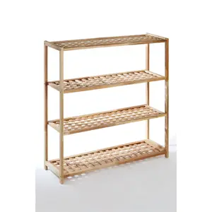 Maison by Premier Walnut Wood Bathe Four Tier Shoe Rack